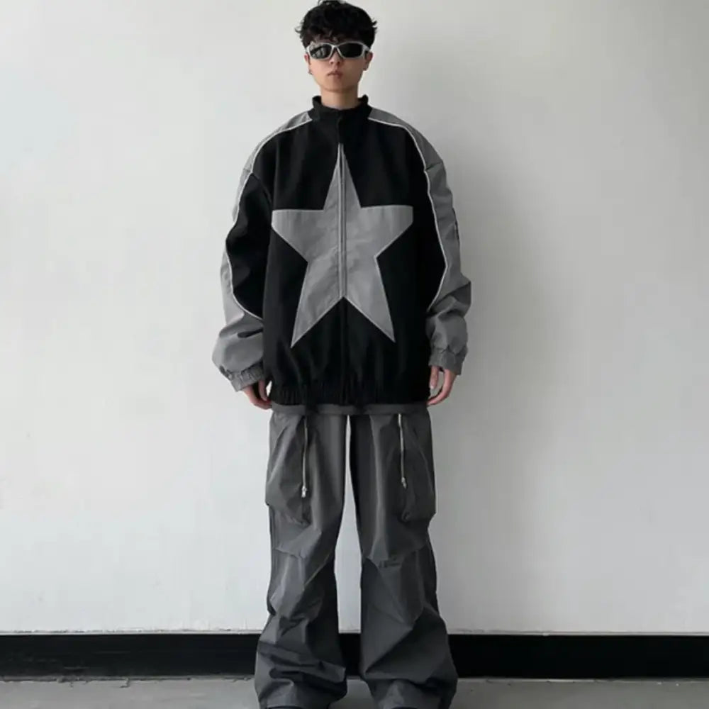 Zipper étoile gray y2k fashion must-have for urban style