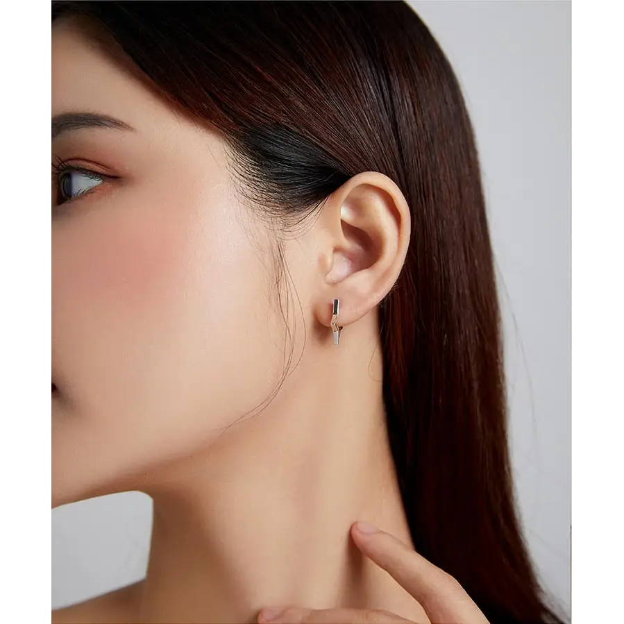 Sterling silver y2k tree of life earrings in hoops design