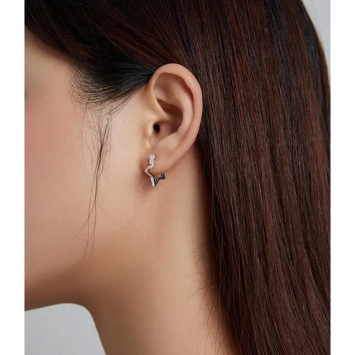 Sterling silver y2k tree of life earrings in hoops design