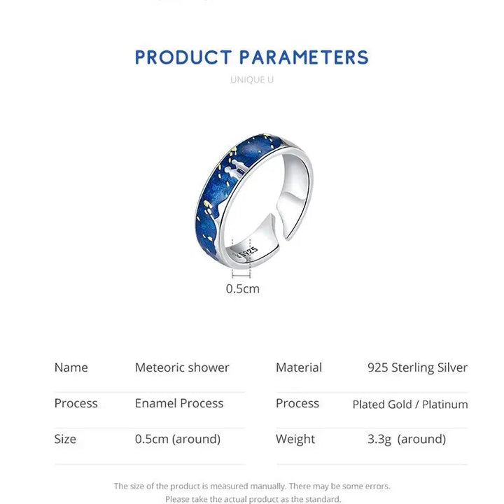 Irregular prong set y2k van gogh sterling silver ring size 5-8 - rings