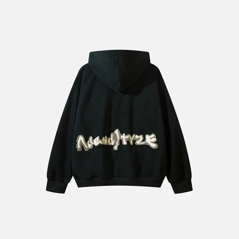Sticky heart y2k oversized zip hoodie for modern luxury style - hoodies