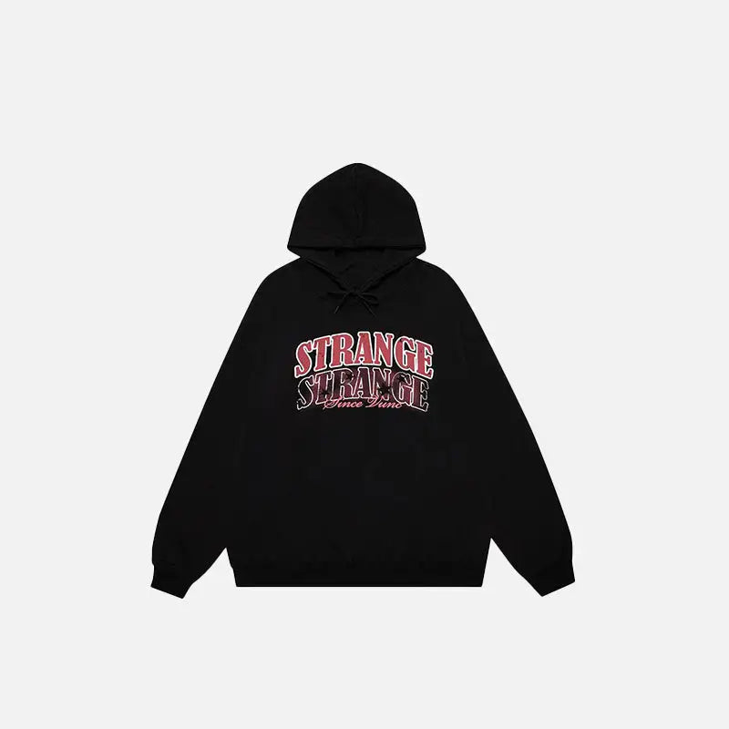 Washed y2k letter print hoodie for vintage style - black / m - hoodies