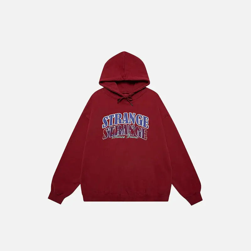 Washed y2k letter print hoodie for vintage style - burgundy / m - hoodies
