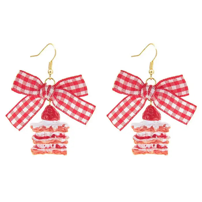 Strawberry cake earrings for sweet accessory lovers - earrings