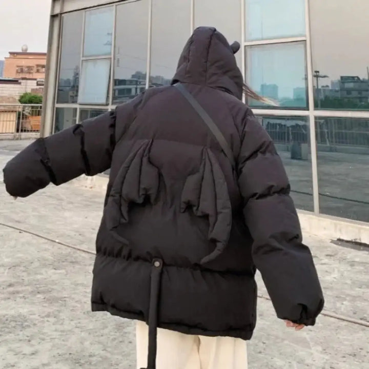 Devil horns queue jacket for a bold y2k fashion statement