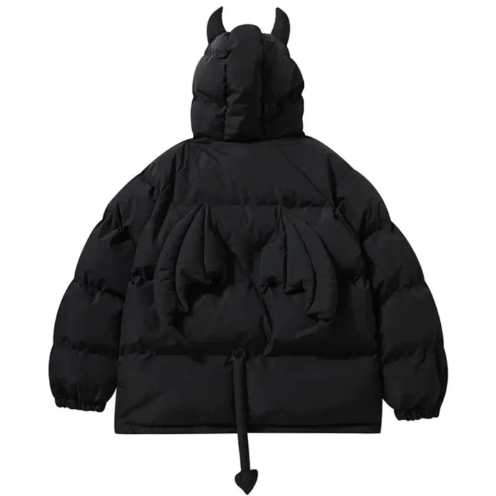 Devil horns queue jacket for a bold y2k fashion statement