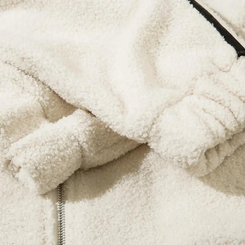 Y2k striped and stars fleece jacket for stylish comfort