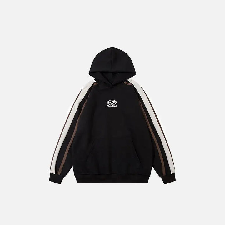 Y2k striped oversized hoodie for style and comfort - black / s - hoodies
