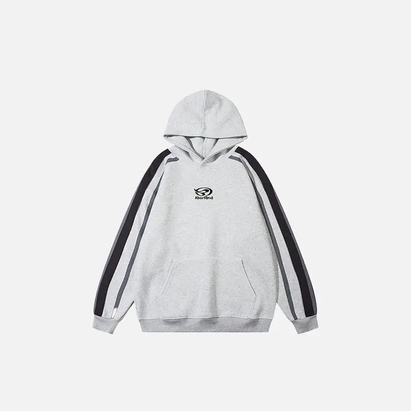 Y2k striped oversized hoodie for style and comfort - gray / s - hoodies