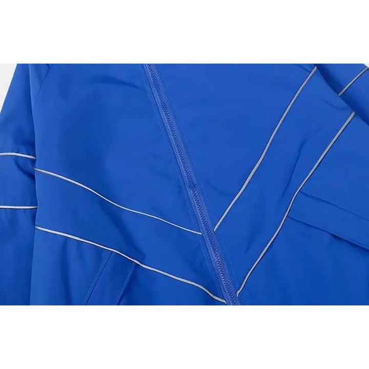 Striped reflective v jacket for y2k streetwear style - jackets