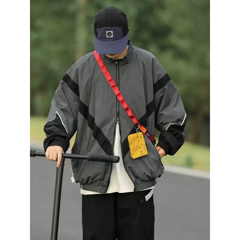 Y2k windbreaker jacket in cozy cotton and acrylic blend - jackets