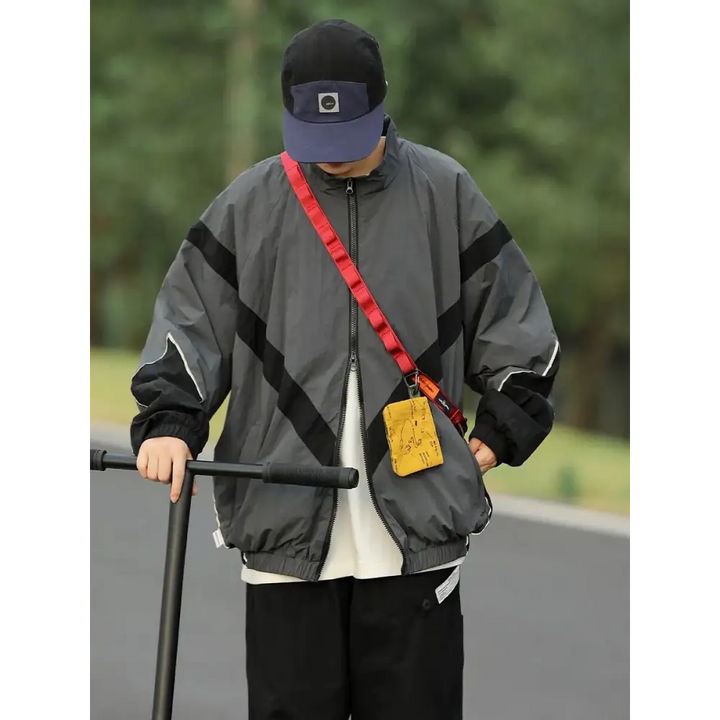 Y2k windbreaker jacket in cozy cotton and acrylic blend - jackets