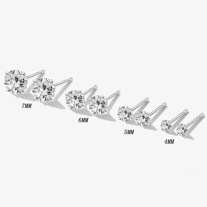 Y2k 925 sterling silver stud earrings for elegant style