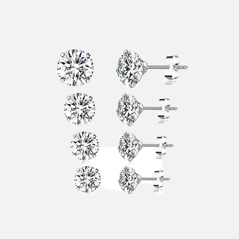 Y2k 925 sterling silver stud earrings for elegant style