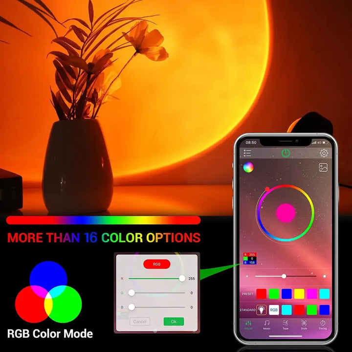 Trendy y2k decor and sunset lamps to elevate your space - 16 colors & remote app