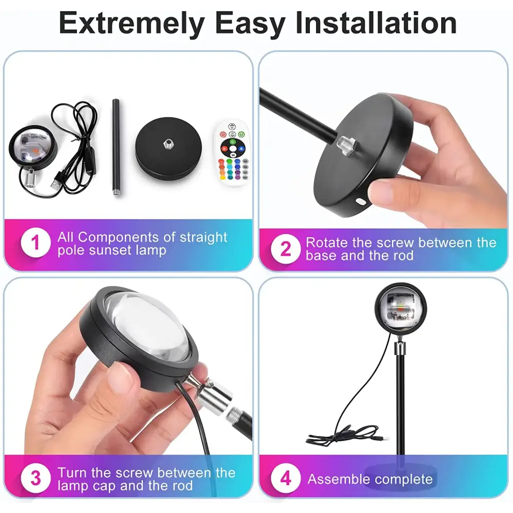 Trendy y2k decor and sunset lamps to elevate your space - 16 colors & remote app