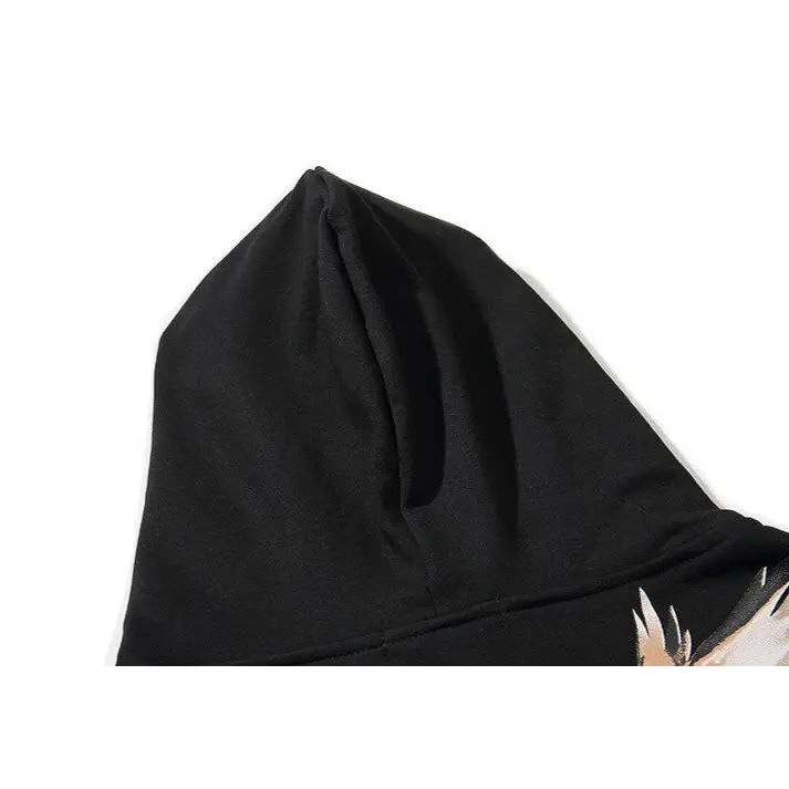 Peace y2k hoodie with kanji pattern - hoodies