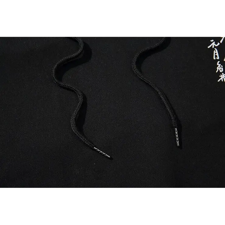 Peace y2k hoodie with kanji pattern - hoodies