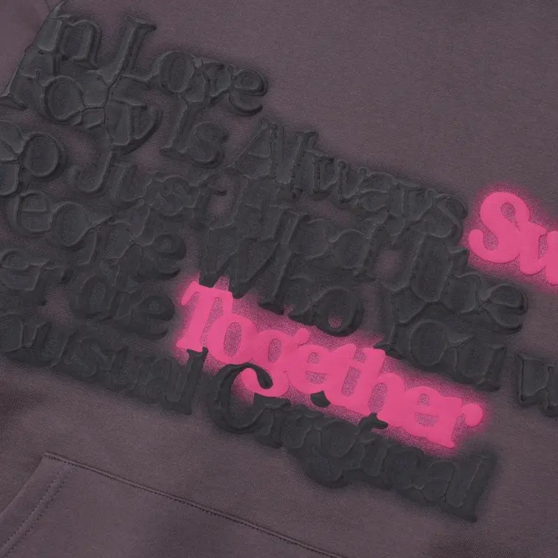 Sweet together y2k embroidered hoodie for ultimate comfort and style - hoodies