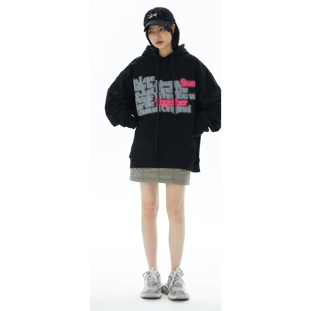 Sweet together y2k embroidered hoodie for ultimate comfort and style - hoodies