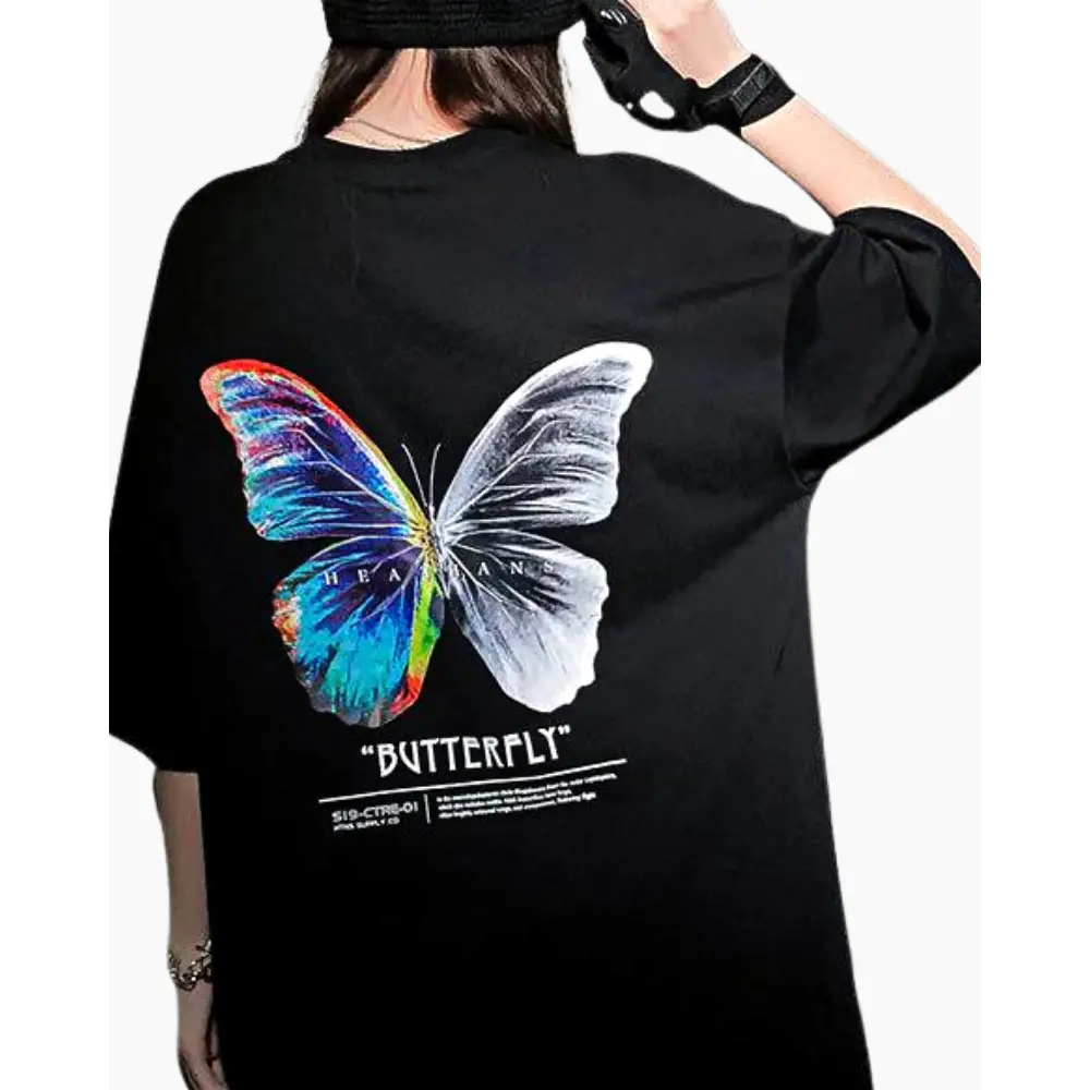 Y2k japanese oversized butterfly t-shirt for streetwear style