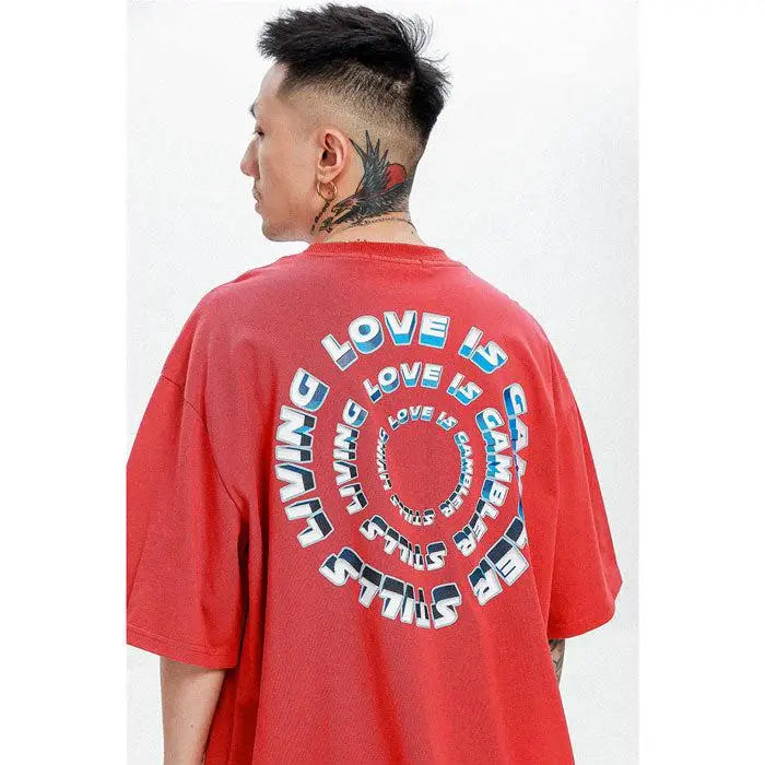 Oversized japanese t-shirt for urban fashion enthusiasts - red / m