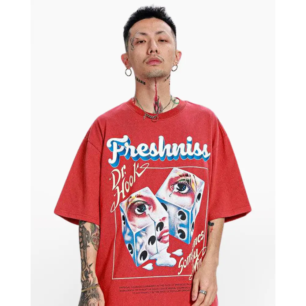 Oversized japanese t-shirt for urban fashion enthusiasts - red / xl