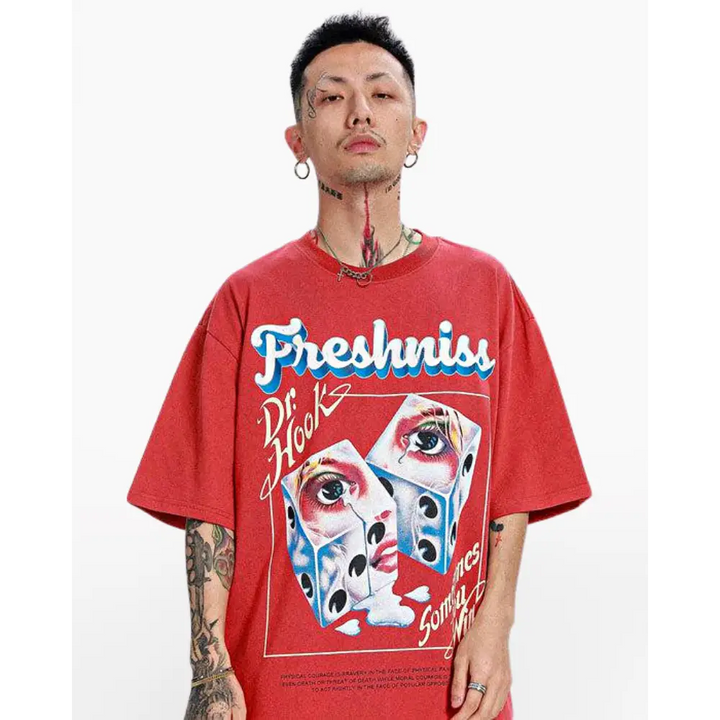 Oversized japanese t-shirt for urban fashion enthusiasts - red / xl
