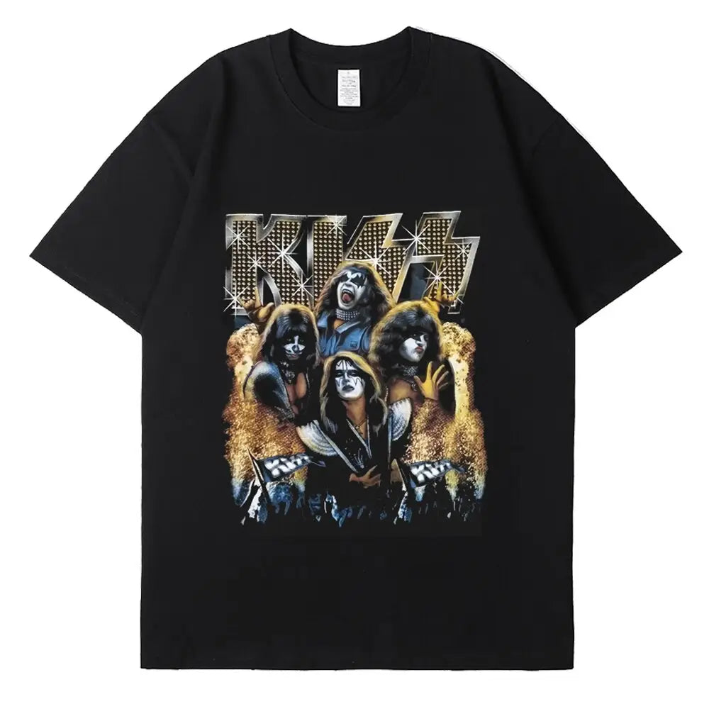 Metal kiss y2k t-shirt for a gothic streetwear look - 3 / xs