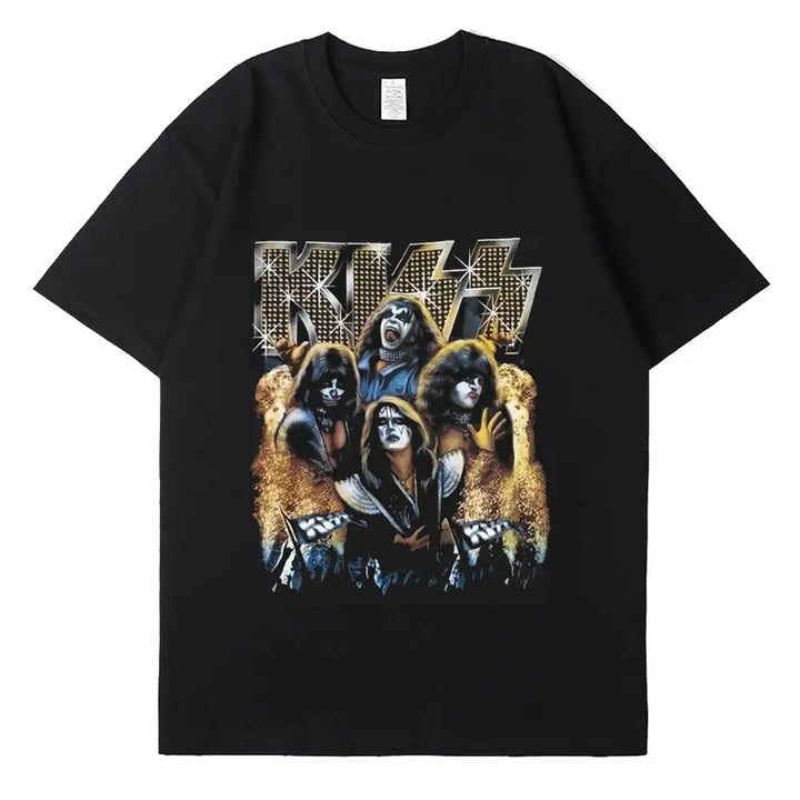 Metal kiss y2k t-shirt for a gothic streetwear look - 3 / xs