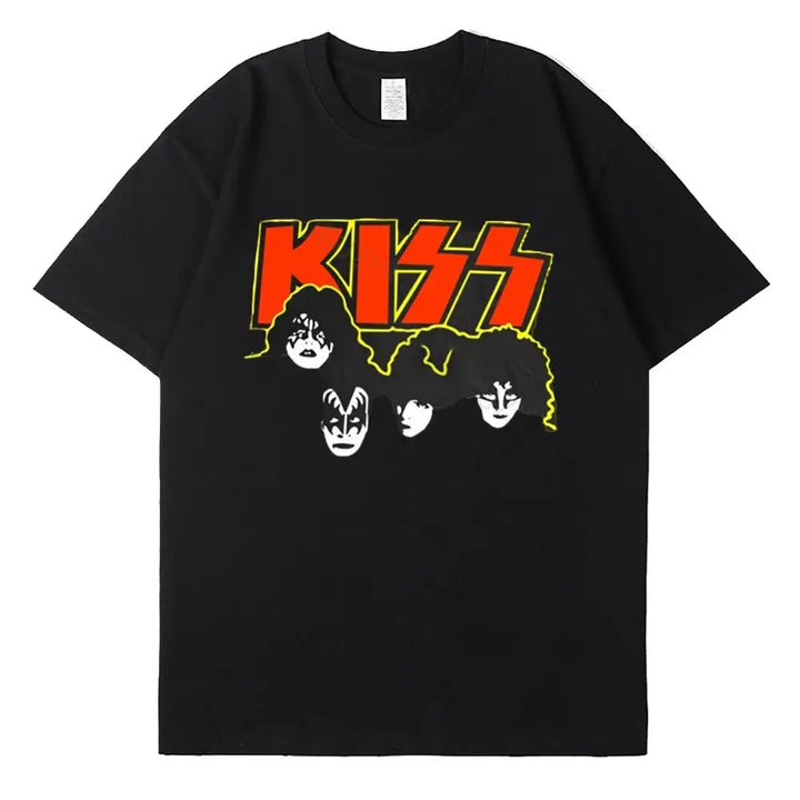 Metal kiss y2k t-shirt for a gothic streetwear look - 8 / xs