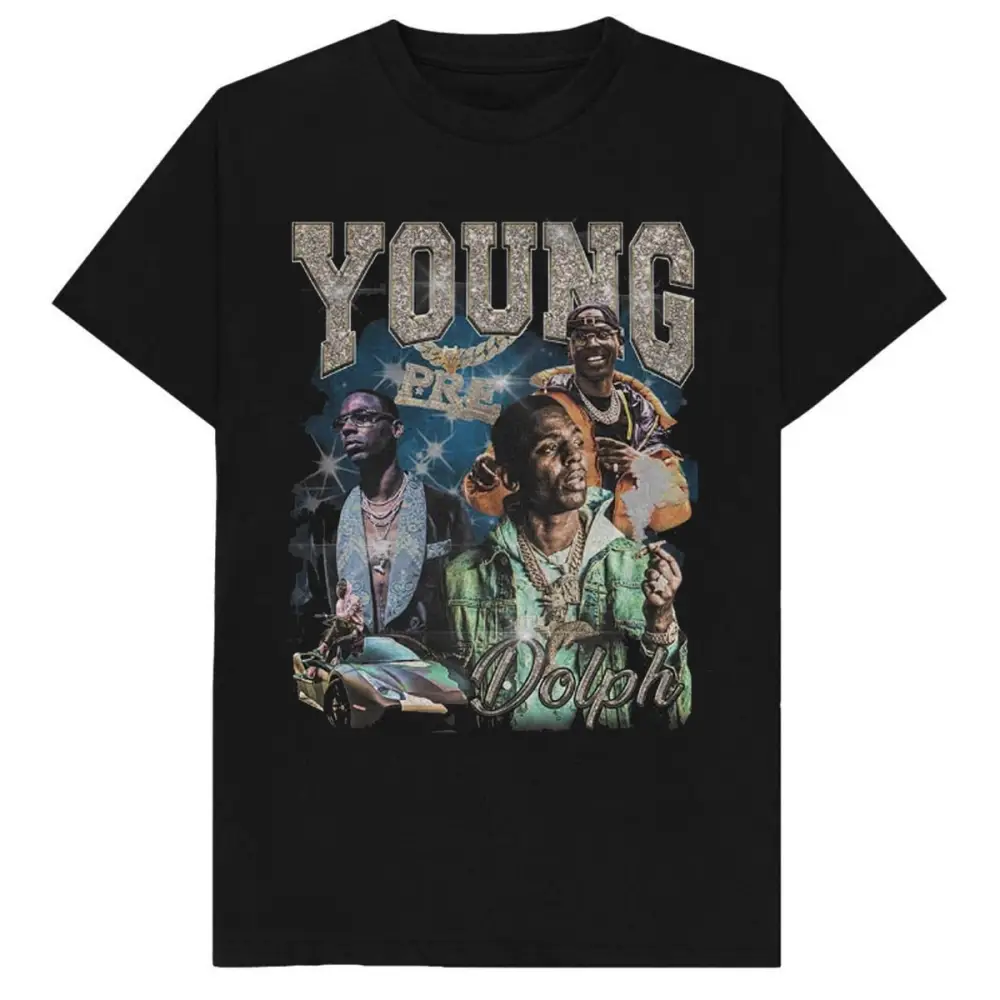 T-shirt young dolph style y2k pour fans de streetwear - s
