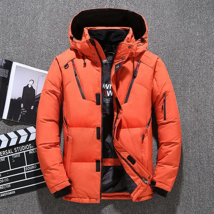 Y2k tech wear spliced quilted jacket for style and comfort - orange / 165cm 55kg size m