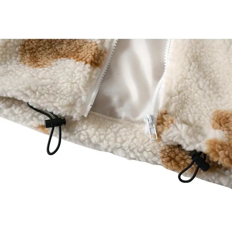 Y2k teddy bear fuzzy hoodie for cozy style and comfort - jackets