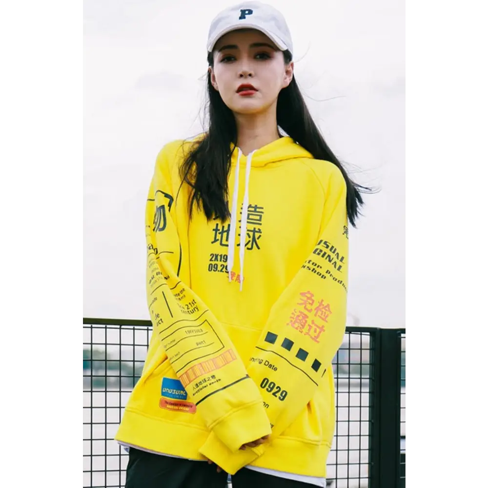 Japanese letter print y2k hoodie for stylish streetwear fashion - hoodies