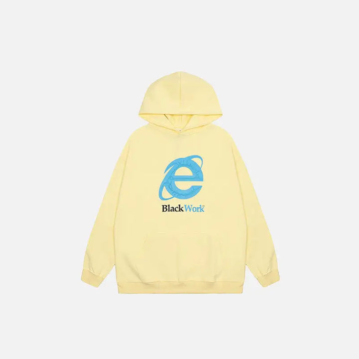 Luxury y2k streetwear hoodie with letter embroidery and star pattern - yellow / m - hoodies