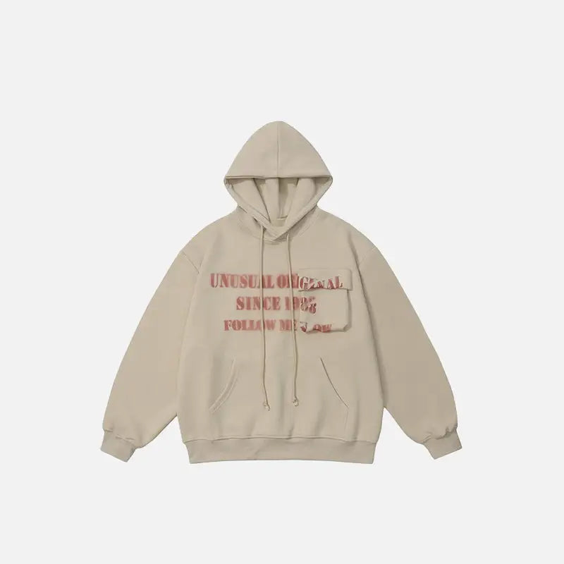 Unusual y2k pocket hoodie for comfort and style - khaki / m - hoodies