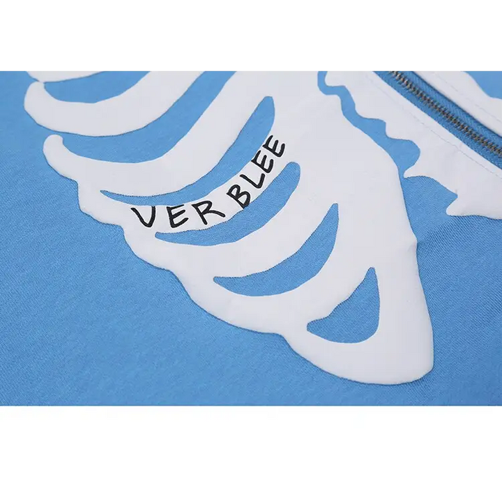 Y2k skeleton chest zip hoodie with unique thoracic design - hoodies