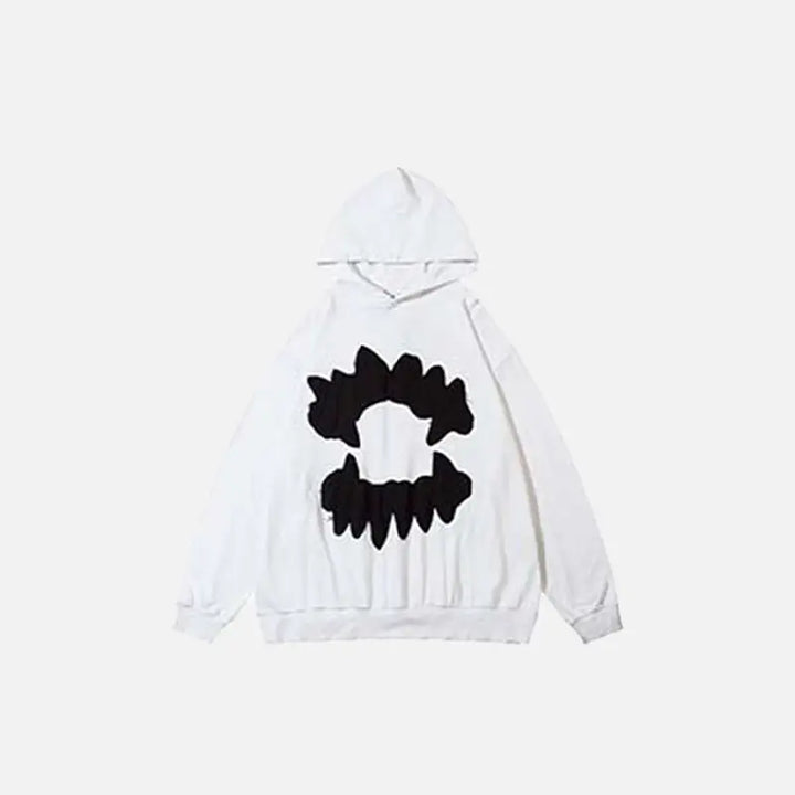 Tiger tooth hoodie for trendy y2k streetwear style - white / m - hoodies