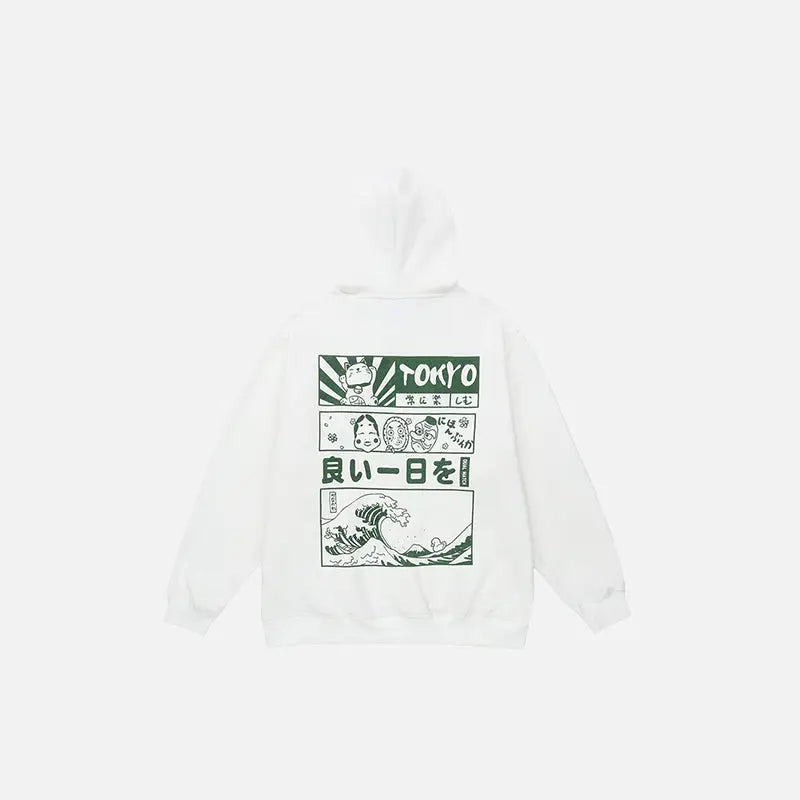 Y2k tokyo banners hoodie for urban streetwear style - hoodies