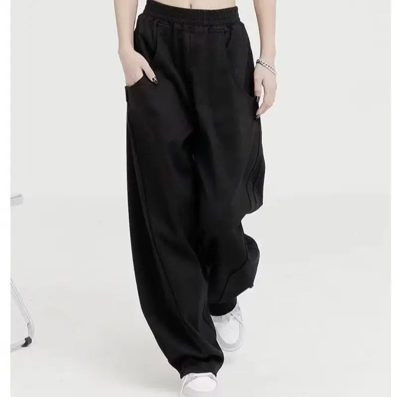 Beige jogging pants y2k style unisex