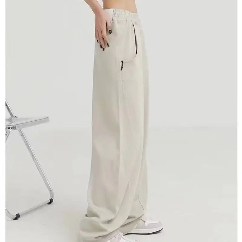 Beige jogging pants y2k style unisex