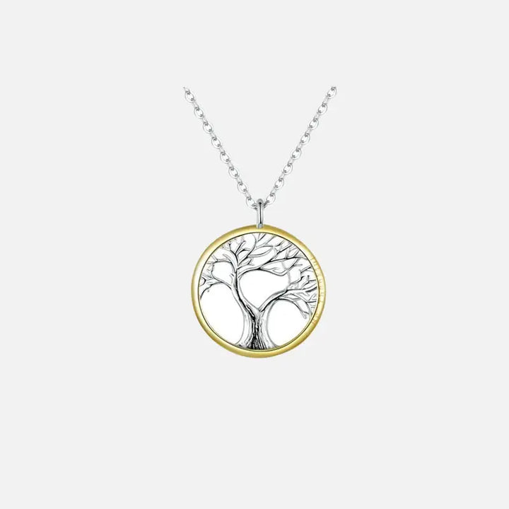 Sterling silver tree of life pendant necklace with zirconia stones - necklaces