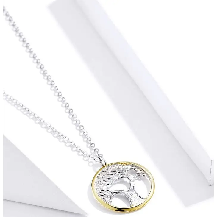 Sterling silver tree of life pendant necklace with zirconia stones - necklaces