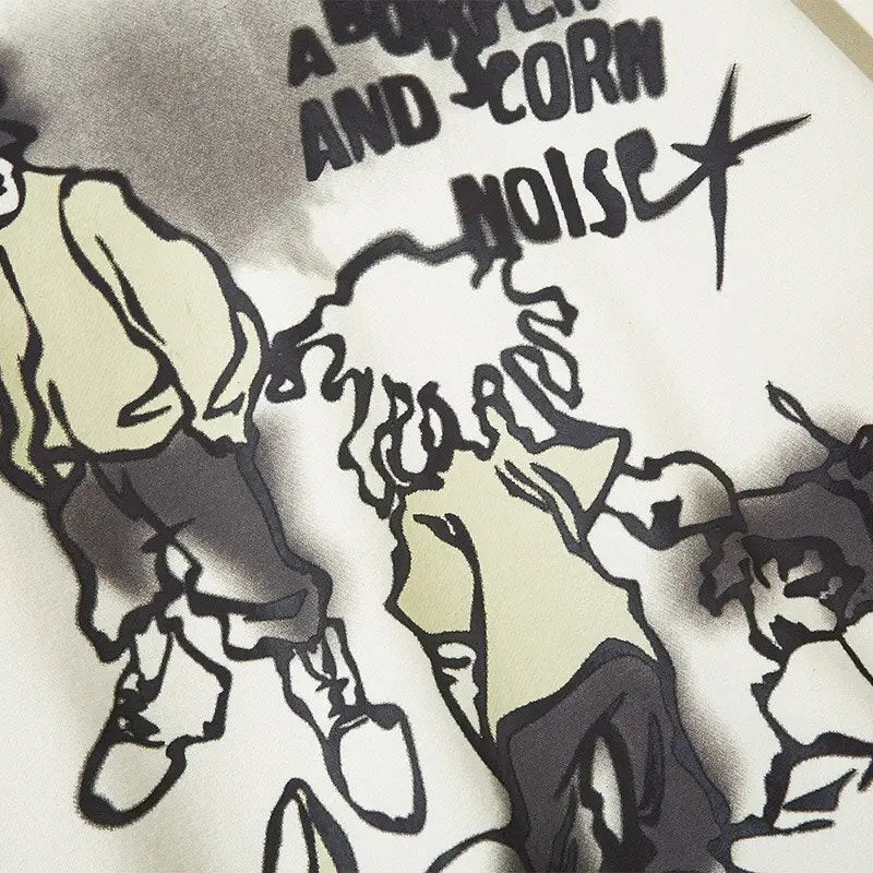 Trio gang y2k printed oversized hoodie for comfort and style - hoodies