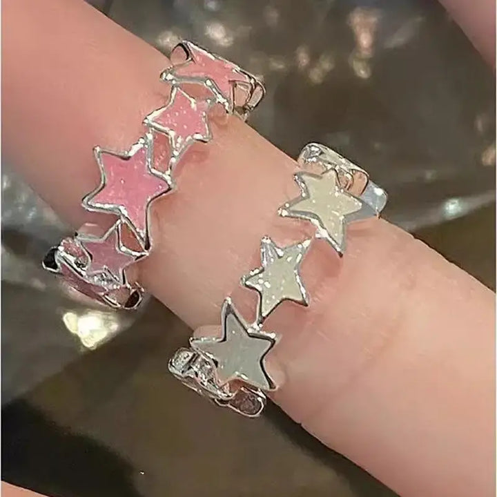 Y2k twisted star open ring for a dazzling style statement - rings