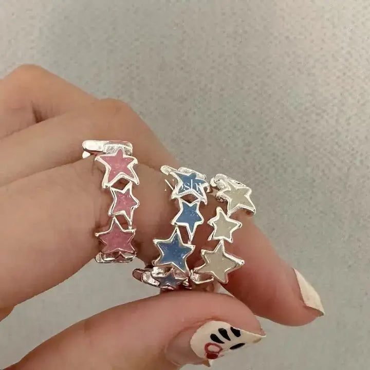 Y2k twisted star open ring for a dazzling style statement - rings