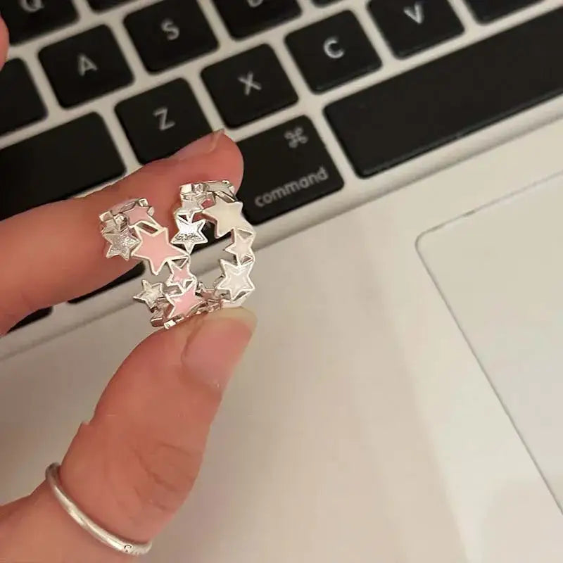 Y2k twisted star open ring for a dazzling style statement - rings