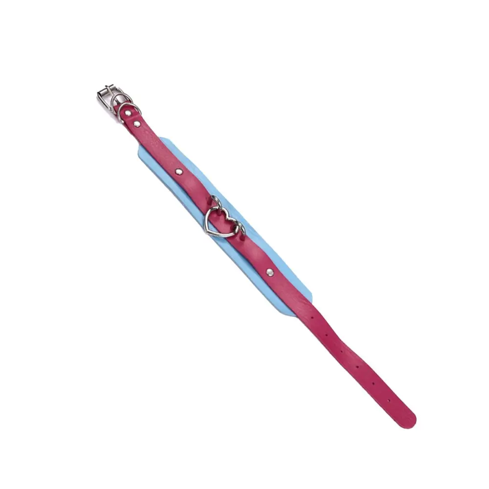 Y2k alt punk choker necklace with two-tone heart pendant - one size