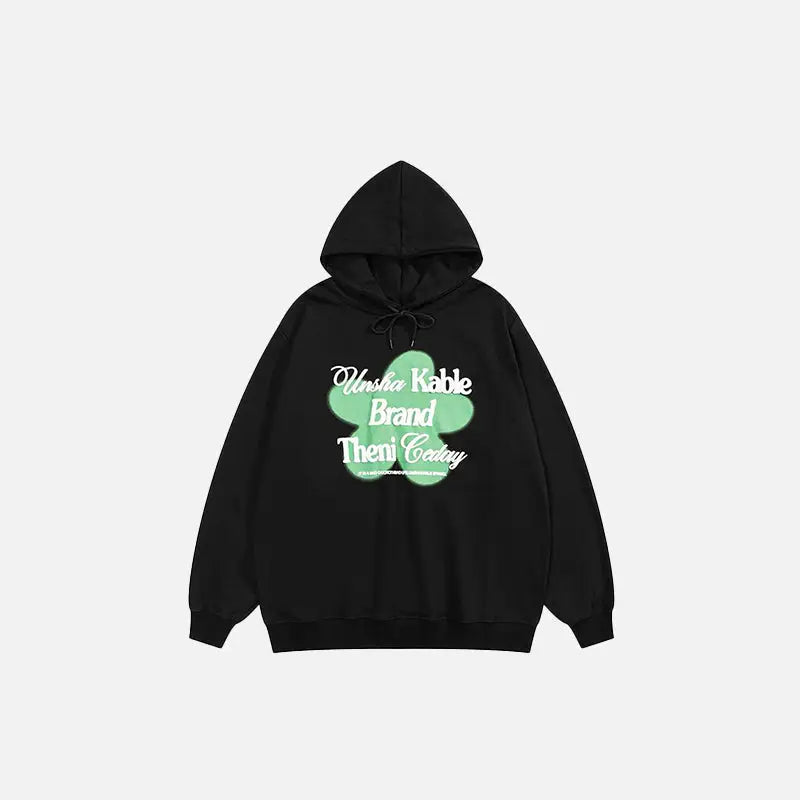 Indestructible y2k flower hoodie for ultimate streetwear style - black / s - hoodies